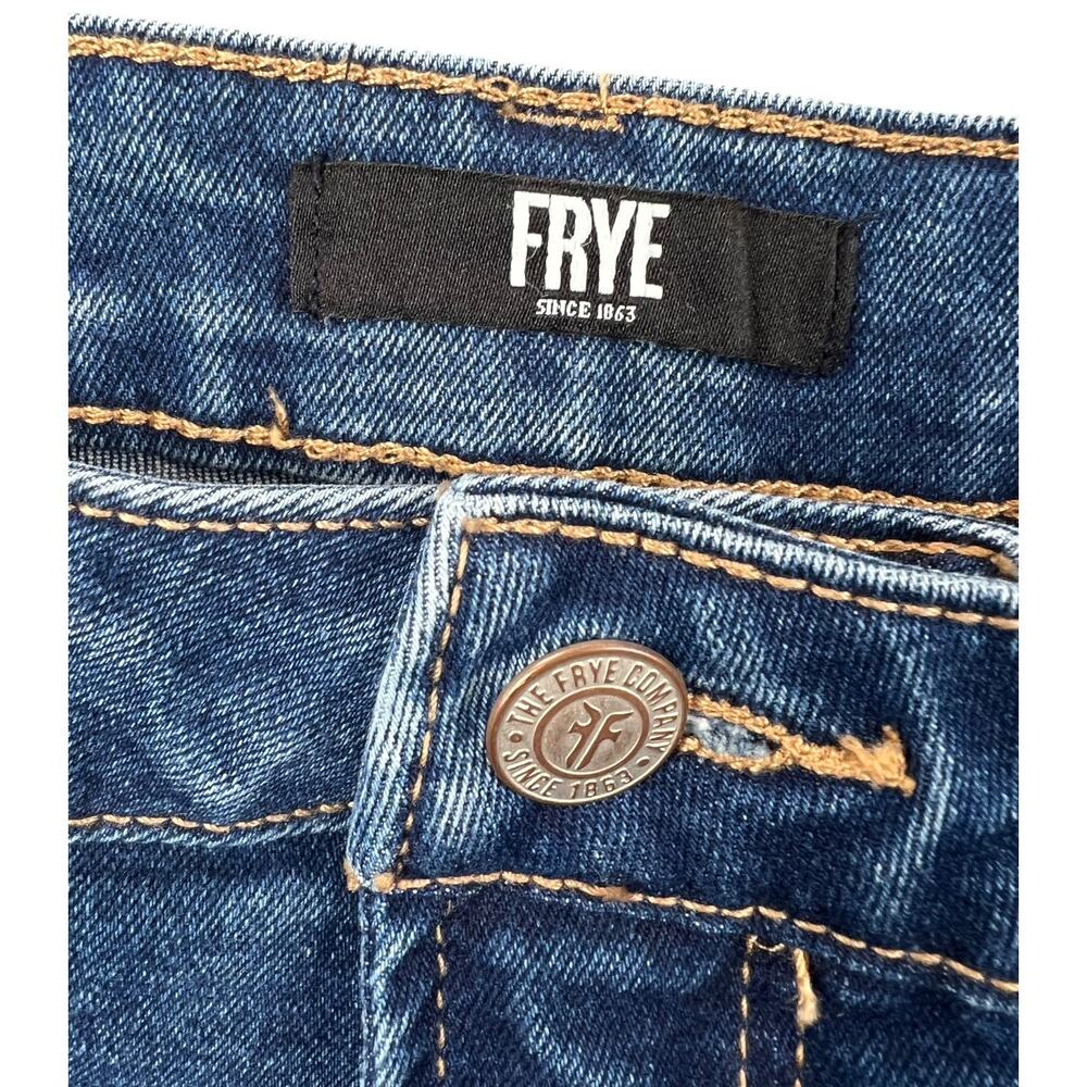 Frye Straight Leg Jeans Medium Wash Stretch Denim - 14 - Picture 4 of 9